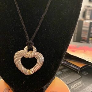 Judith Ripka heart with rope necklace Sterling Silver 925all marked never worn